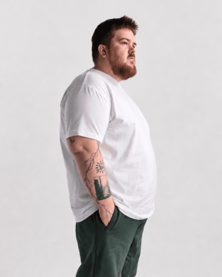 Motley Denim Stockholm T-shirt White - Tričká - Nadrozmerné tričká - 2XL-14XL