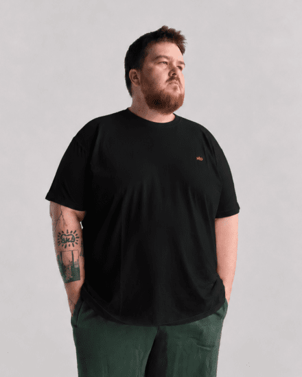 Motley Denim Stockholm T-shirt Black - Tričká - Nadrozmerné tričká - 2XL-14XL