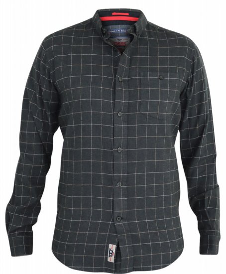 D555 Taylor Long Sleeve Shirt Charcoal - Košele - Košele 2XL-10XL