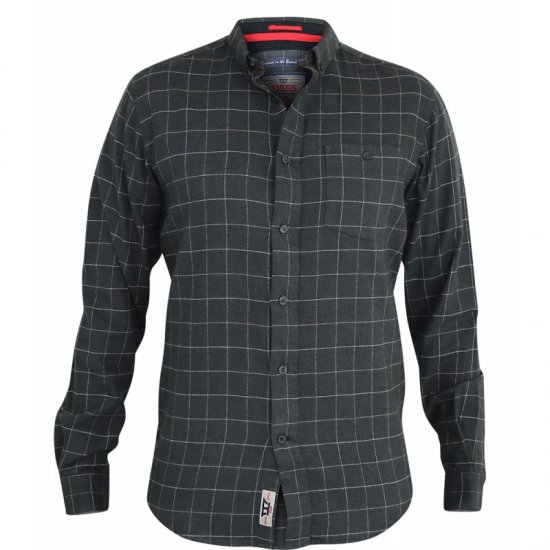 D555 Taylor Long Sleeve Shirt Charcoal - Košele - Košele 2XL-10XL