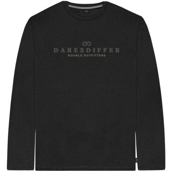 Double Outfitters TS-9172 Long Sleeve T-Shirt Print Black - Tričká - Nadrozmerné tričká - 2XL-14XL