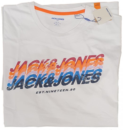 Jack & Jones Tyler T-shirt White - Tričká - Nadrozmerné tričká - 2XL-14XL