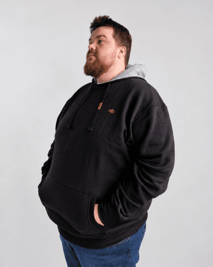 Motley Denim Riga Hoodie Black - Mikiny & mikiny bez kapucne - Mikiny & Mikiny s Kapucňou 2XL-12XL