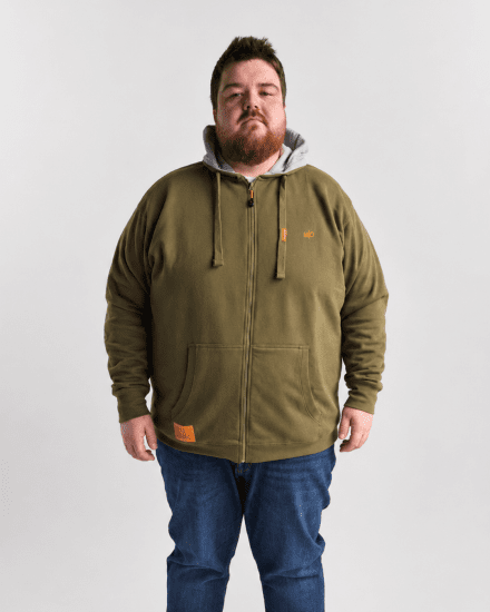 Motley Denim Copenhagen Hoodie Dark Khaki - Mikiny & mikiny bez kapucne - Mikiny & Mikiny s Kapucňou 2XL-12XL