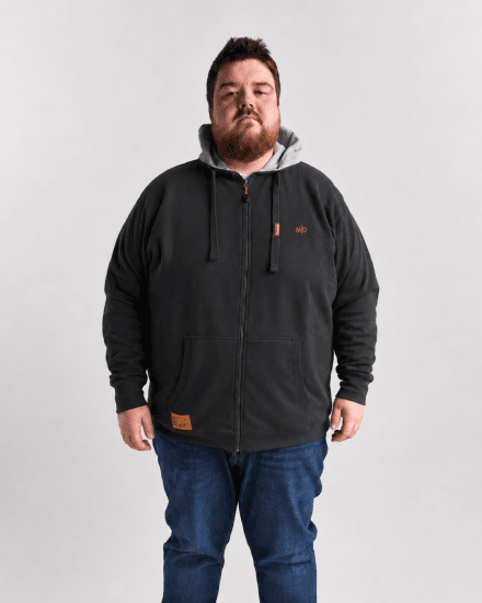 Motley Denim Copenhagen Hoodie Charcoal - Mikiny & mikiny bez kapucne - Mikiny & Mikiny s Kapucňou 2XL-12XL