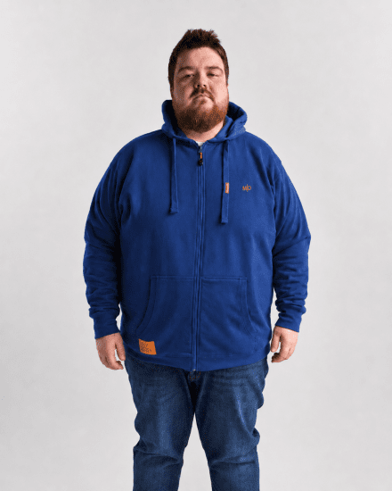 Motley Denim Copenhagen Hoodie Royal Blue - Mikiny & mikiny bez kapucne - Mikiny & Mikiny s Kapucňou 2XL-12XL