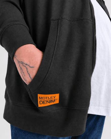 Motley Denim Copenhagen Hoodie Charcoal - Mikiny & mikiny bez kapucne - Mikiny & Mikiny s Kapucňou 2XL-12XL
