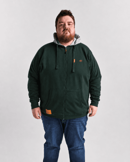 Motley Denim Copenhagen Hoodie Racing Green - Mikiny & mikiny bez kapucne - Mikiny & Mikiny s Kapucňou 2XL-12XL