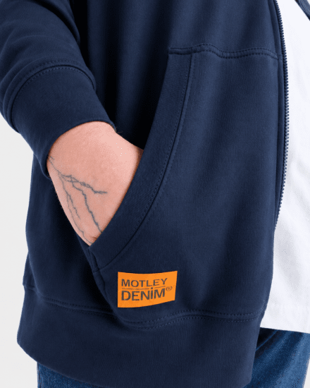 Motley Denim Copenhagen Hoodie Dark Indigo - Mikiny & mikiny bez kapucne - Mikiny & Mikiny s Kapucňou 2XL-12XL