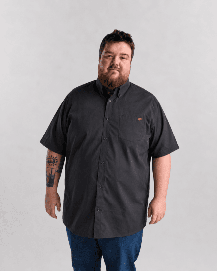 Motley Denim Zagreb Košeľa s krátkym rukávom Antracitová - Košele - Košele 2XL-10XL
