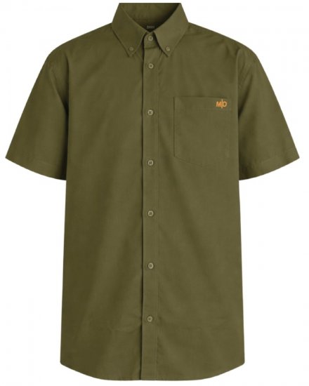 Motley Denim Zagreb Košeľa s krátkym rukávom Tmavé khaki - Košele - Košele 2XL-10XL