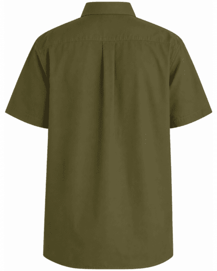 Motley Denim Zagreb Košeľa s krátkym rukávom Tmavé khaki - Košele - Košele 2XL-10XL