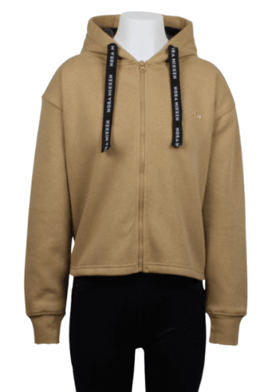 Nora Mikken GERTRUD Cropped Hoodie Camel - DÁMSKE OBLEČENIE XS-XXL - 