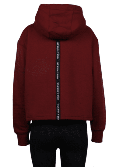 Nora Mikken GERTRUD Cropped Hoodie Burgundy - Mikiny & mikiny bez kapucne - 