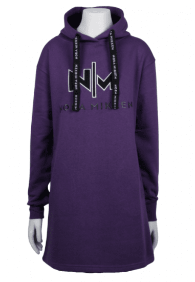 Nora Mikken KADRI WHITE Long Hoodie Purple - Mikiny & Mikiny bez kapucne - 