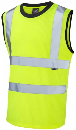 Leo Ashford Comfort Sleeveless T-shirt Hi-Vis Yellow - Pracovné Odevy - Pracovné Odevy 3XL-6XL