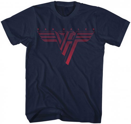 Van Halen Classic Red Logo T-shirt Navy - Tričká - Nadrozmerné tričká - 2XL-14XL