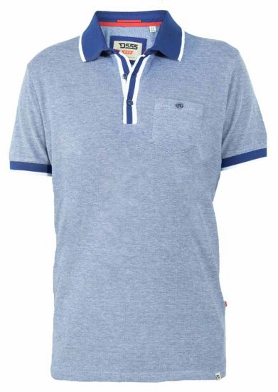 D555 Viper Melange Pique Polo Navy Twist - Polokošele - Polokošele 2XL-8XL