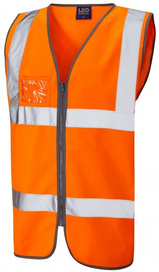 Leo Rumsam Zip Front Waistcoat Hi-Vis Orange - Pracovné odevy - Pracovné Odevy 3XL-6XL