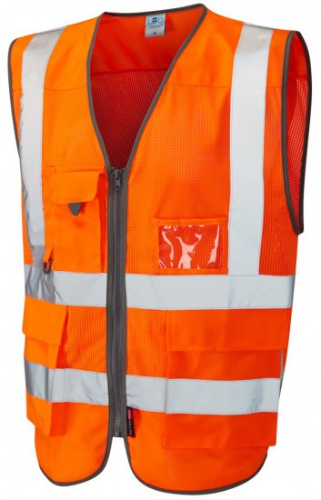 Leo Cobbaton Coolviz Superior Waistcoat Hi-Vis Orange - Pracovné Odevy - Pracovné Odevy 3XL-6XL