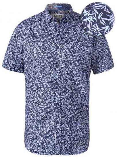 D555 Walpack Hawaiian Ao Print Short Sleeve Shirt Blue - Košele - Košele 2XL-10XL