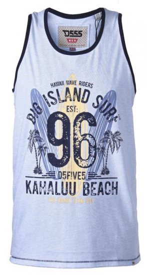 D555 Wirral Hawaii Surf Board Printed Vest Sky Blue - Tričká - Nadrozmerné tričká - 2XL-14XL