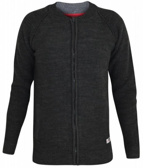D555 Xavier Knitted Bomber Charcoal - Mikiny & mikiny bez kapucne - Mikiny & Mikiny s Kapucňou 2XL-12XL