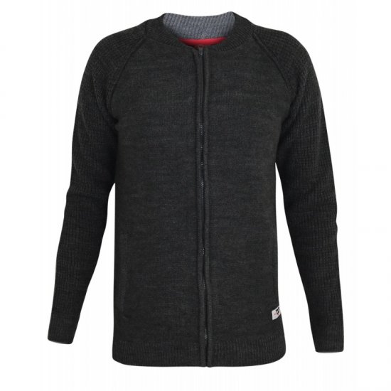 D555 Xavier Knitted Bomber Charcoal - Mikiny & mikiny bez kapucne - Mikiny & Mikiny s Kapucňou 2XL-12XL