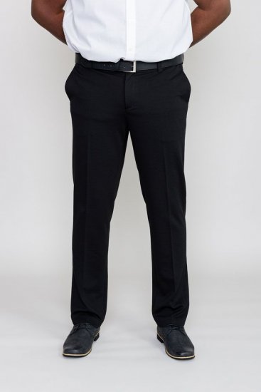 D555 Yarmouth Four Way Stretch Trouser With Flexible Waistband Black - Džínsy & nohavice - Džínsy a Nohavice - W40-W70