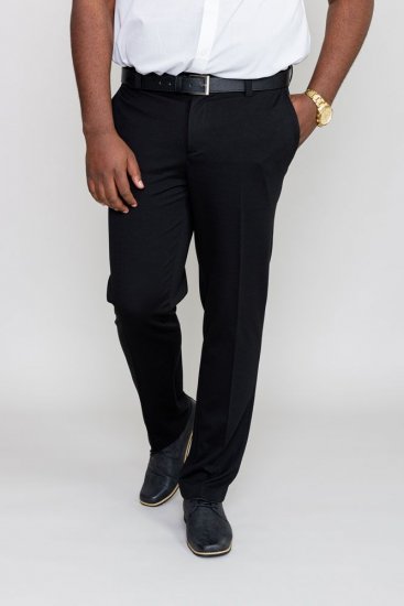 D555 Yarmouth Four Way Stretch Trouser With Flexible Waistband Black - Džínsy & nohavice - Džínsy a Nohavice - W40-W70