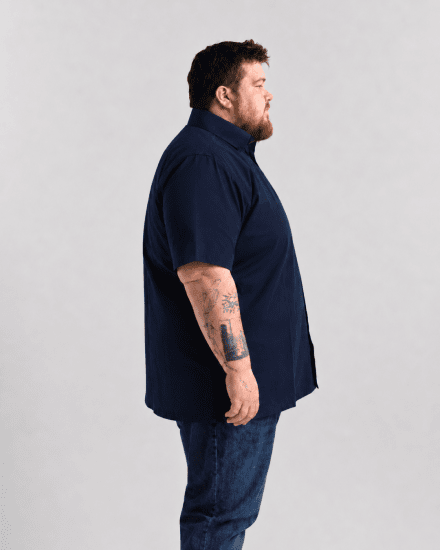 Motley Denim Zagreb Košeľa s krátkym rukávom Tmavomodrá - Košele - Košele 2XL-10XL