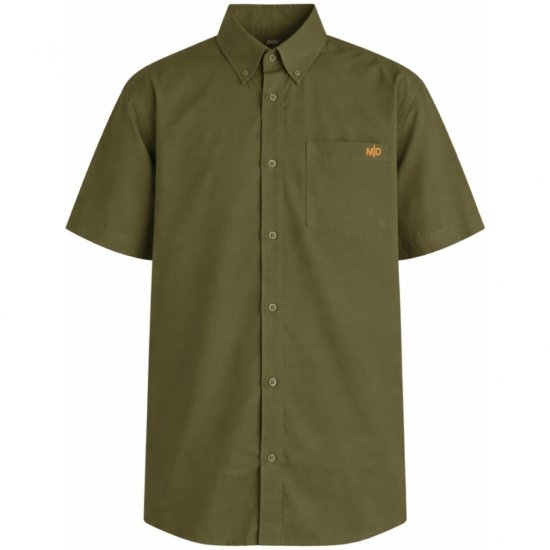 Motley Denim Zagreb Košeľa s krátkym rukávom Tmavé khaki - Košele - Košele 2XL-10XL