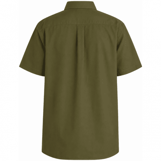 Motley Denim Zagreb Košeľa s krátkym rukávom Tmavé khaki - Košele - Košele 2XL-10XL