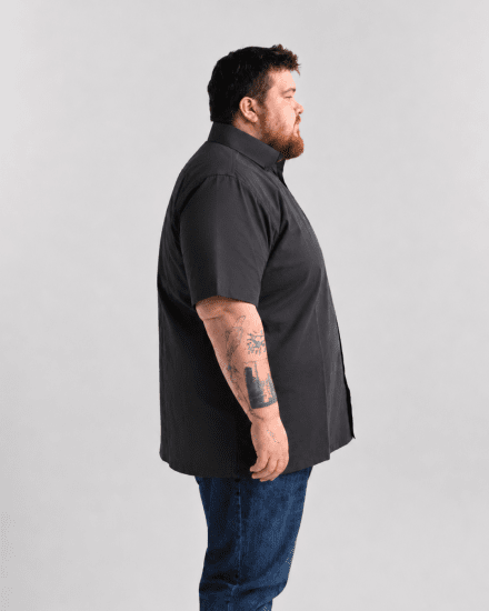 Motley Denim Zagreb Košeľa s krátkym rukávom Antracitová - Košele - Košele 2XL-10XL