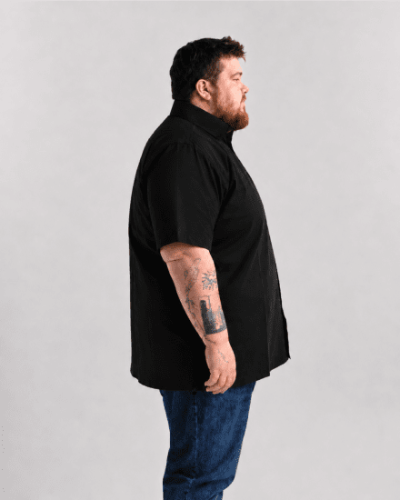 Motley Denim Zagreb Košeľa s krátkym rukávom Čierna - Košele - Košele 2XL-10XL