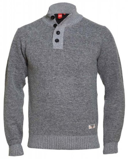D555 Zane Sweater Grey - Mikiny & mikiny bez kapucne - Mikiny & Mikiny s Kapucňou 2XL-12XL