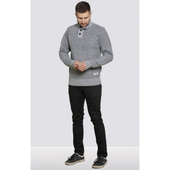 D555 Zane Sweater Grey - Mikiny & mikiny bez kapucne - Mikiny & Mikiny s Kapucňou 2XL-12XL